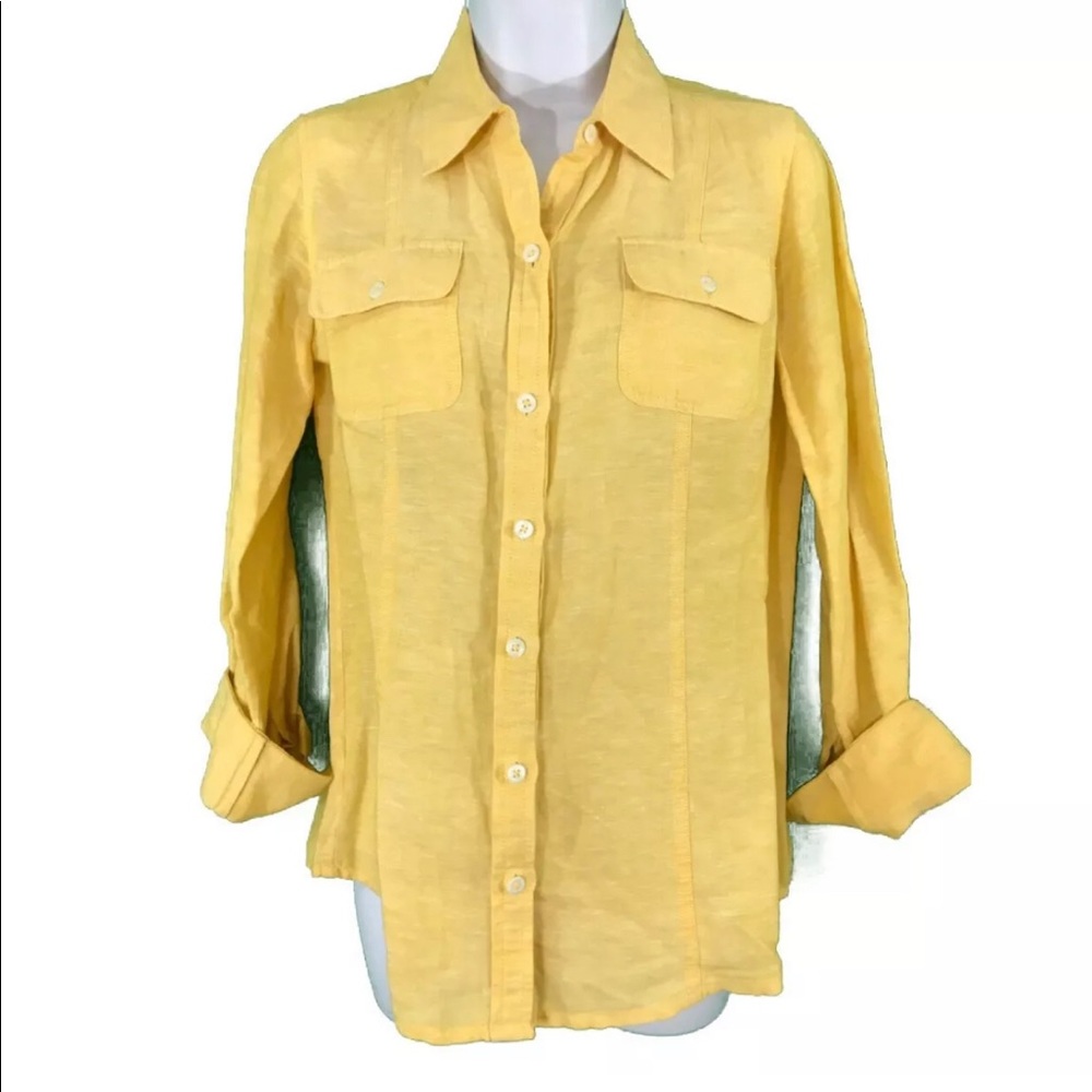 Banana Republic soft wash shirt size Large yellow
